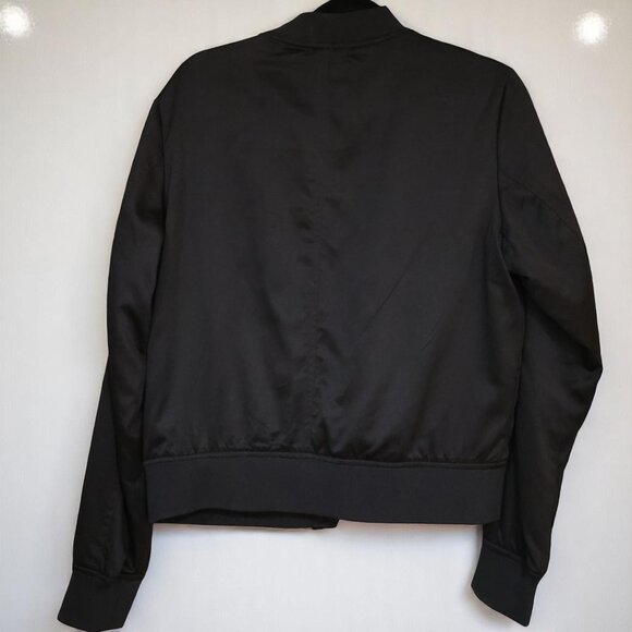 a.n.a Embroidered Floral Black Bomber Jacket - Size L - Picture 4 of 4